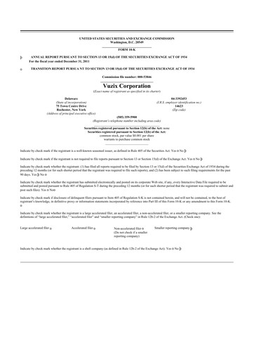 Thumbnail Vuzix
 10-K Annual Report 2011