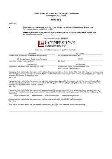 Thumbnail SmartFinancial (SmartBank) 10-Q Quarterly Report FY2012 