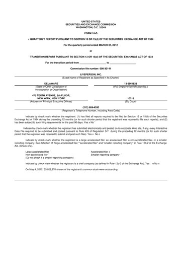 Thumbnail LivePerson 10-Q Quarterly Report FY2012 