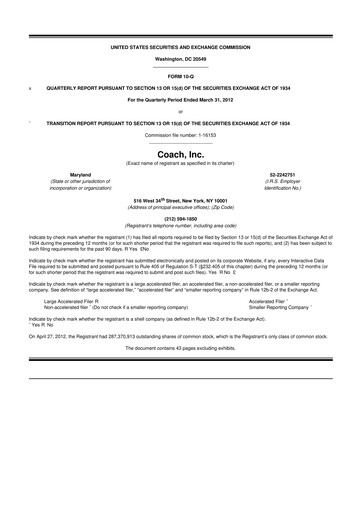 Thumbnail Tapestry 10-Q Quarterly Report FY 