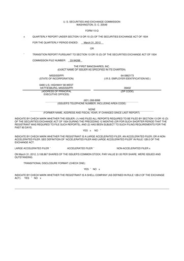 Miniature The First Bancshares 10-Q Rapport trimestriel 2012 