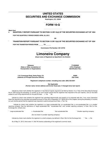 Thumbnail Limoneira
 10-Q Quarterly Report FY 