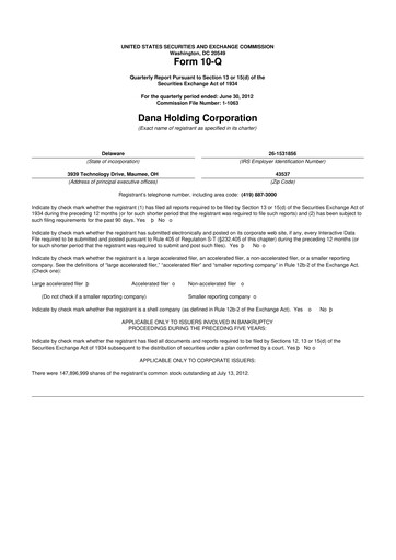 Thumbnail Dana Incorporated 10-Q Quarterly Report FY 