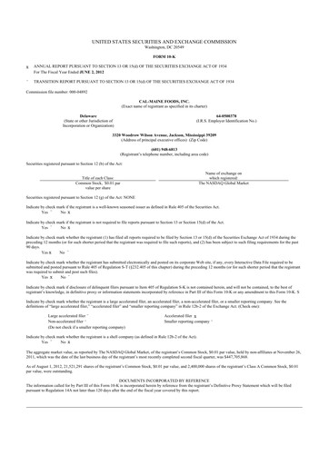 Thumbnail Cal-Maine Foods 10-K Annual Report 2012