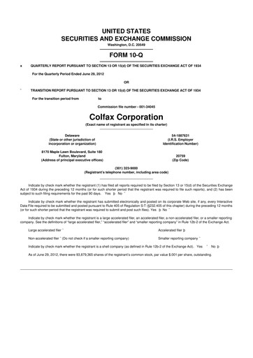 Thumbnail Enovis 10-Q Quarterly Report FY2012 