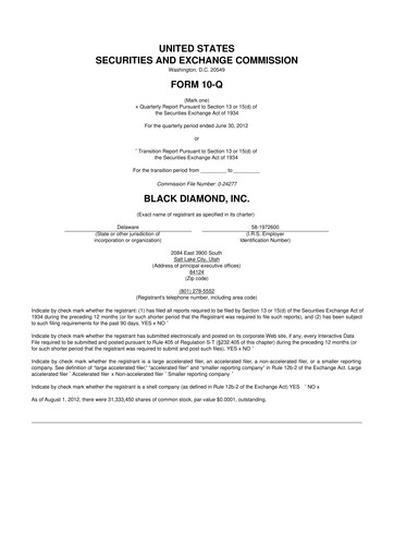 Thumbnail Clarus
 10-Q Quarterly Report FY2012 