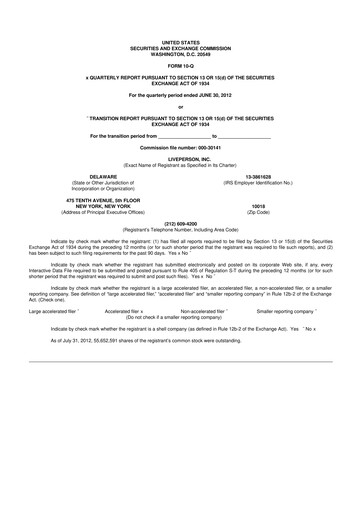 Thumbnail LivePerson 10-Q Quarterly Report FY2012 