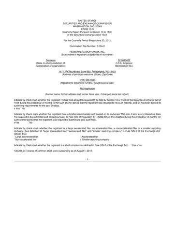 Thumbnail AIM ImmunoTech
 10-Q Quarterly Report FY2012 