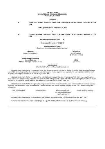 Miniature Green Brick Partners
 10-Q Rapport trimestriel 2012 