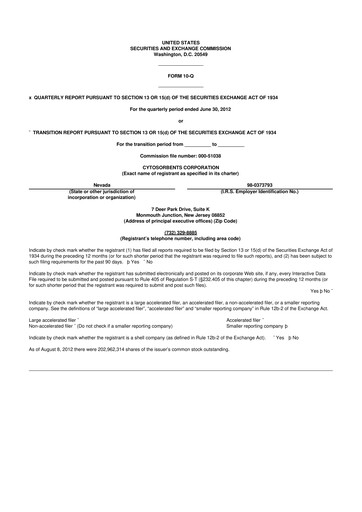 Miniature Cytosorbents 10-Q Rapport trimestriel  