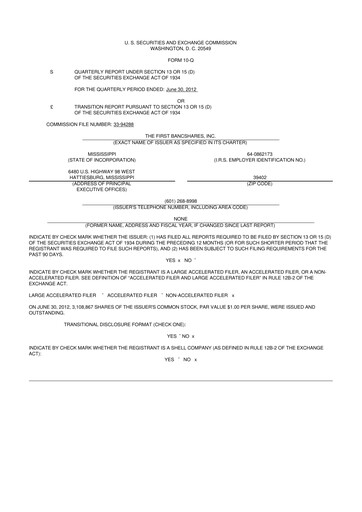 Miniature The First Bancshares 10-Q Rapport trimestriel 2012 