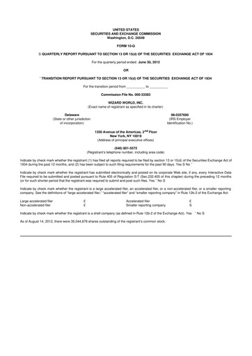 Thumbnail Prairie Operating 10-Q Quarterly Report FY 