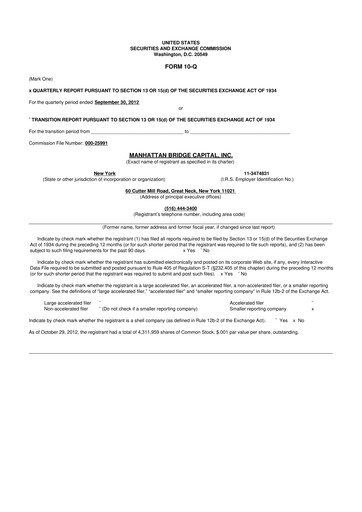 Thumbnail Manhattan Bridge Capital
 10-Q Quarterly Report FY 