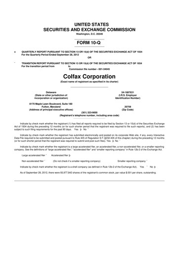 Thumbnail Enovis 10-Q Quarterly Report FY2012 