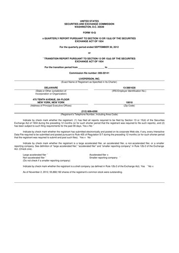 Thumbnail LivePerson 10-Q Quarterly Report FY2012 