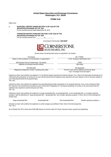 Thumbnail SmartFinancial (SmartBank) 10-Q Quarterly Report FY2012 