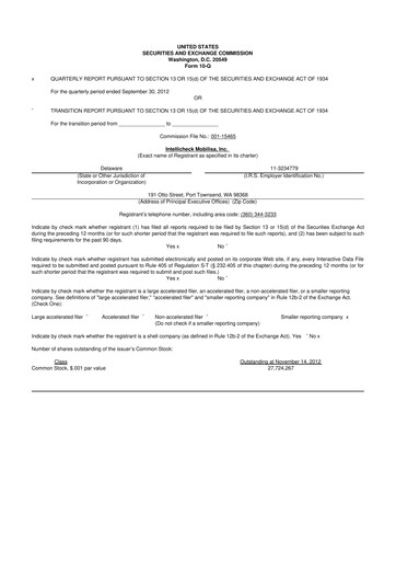 Miniature Intellicheck 10-Q Rapport trimestriel 2012 