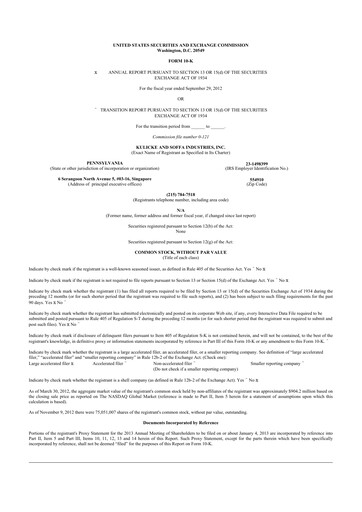 Thumbnail Kulicke and Soffa Industries 10-K Annual Report 2012