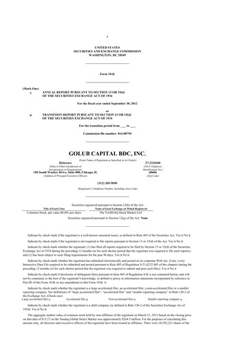 Thumbnail Golub Capital 10-K Annual Report 