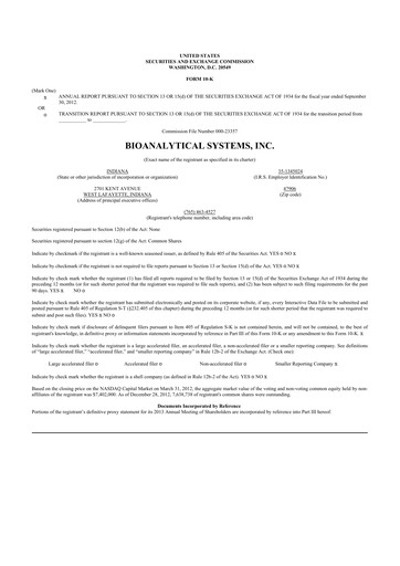 Vorschaubild Inotiv 10-K Jahresbericht 2012