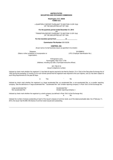 Thumbnail Cemtrex 10-Q Quarterly Report FY2013 