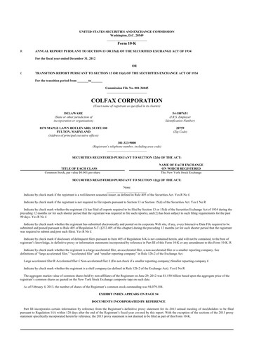 Thumbnail Enovis 10-K Annual Report 2012