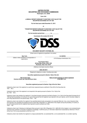 Vorschaubild DSS, Inc. (Document Security Systems) 10-K Jahresbericht 2012