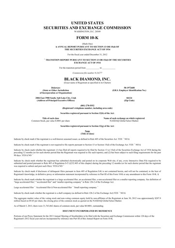 Thumbnail Clarus
 10-K Annual Report 2012