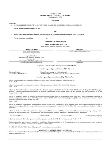 Thumbnail Consolidated Water 10-K Annual Report 2012