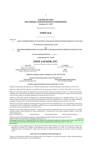 Thumbnail Foot Locker
 10-K Annual Report 2012