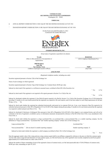 Thumbnail AgEagle Aerial Systems
 10-K Annual Report 2012