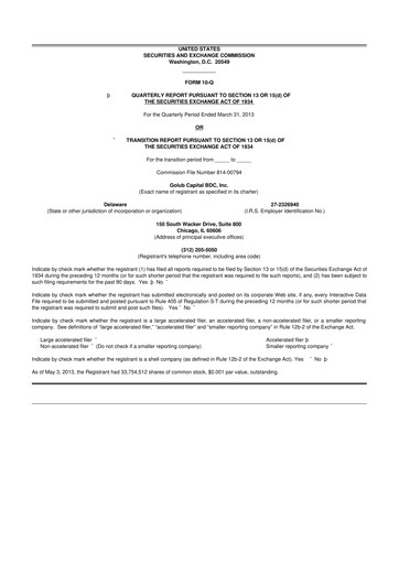 Thumbnail Golub Capital 10-Q Quarterly Report FY 