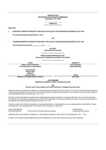 Thumbnail Protalix BioTherapeutics
 10-Q Quarterly Report FY 