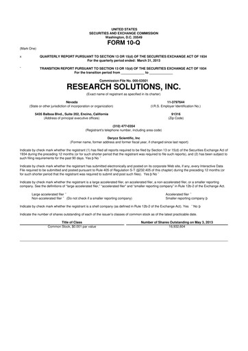 Thumbnail Research Solutions 10-Q Quarterly Report FY2013 
