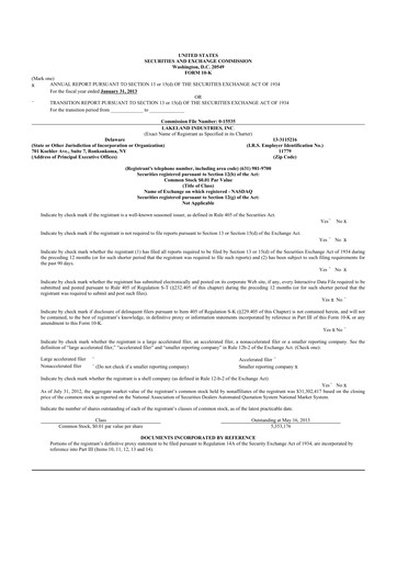 Thumbnail Lakeland Industries
 10-K Annual Report 2013