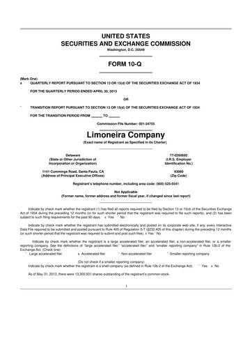 Thumbnail Limoneira
 10-Q Quarterly Report FY 