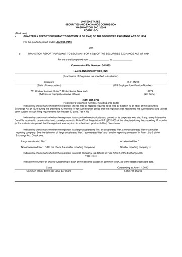 Thumbnail Lakeland Industries
 10-Q Quarterly Report FY2014 