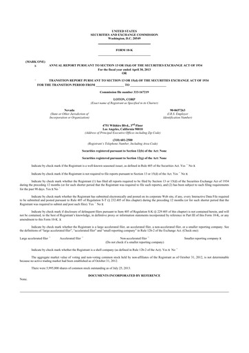 Thumbnail LiveOne 10-K Annual Report 2013