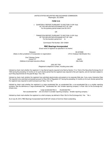 Thumbnail RBC Bearings 10-Q Quarterly Report FY2014 