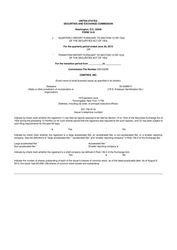 Thumbnail Cemtrex 10-Q Quarterly Report FY2013 