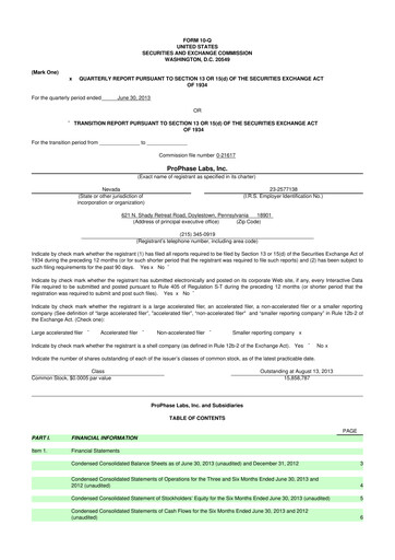 Thumbnail ProPhase Labs 10-Q Quarterly Report FY2013 