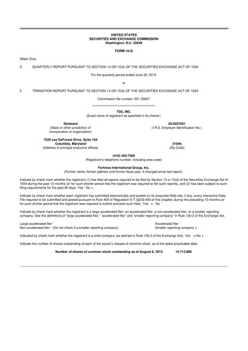 Thumbnail TSS, Inc. 10-Q Quarterly Report FY 