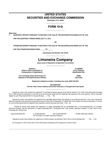Thumbnail Limoneira
 10-Q Quarterly Report FY 