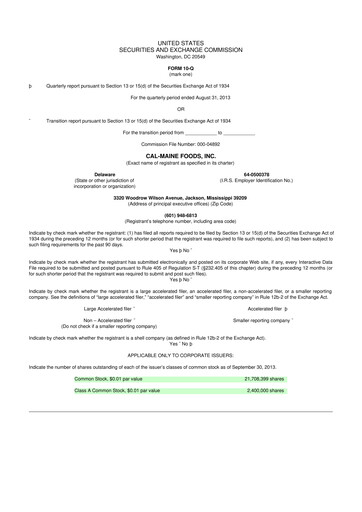 Thumbnail Cal-Maine Foods 10-Q Quarterly Report FY2014 