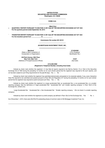 Thumbnail TPG Mortgage Investment Trust 10-Q Quarterly Report FY 