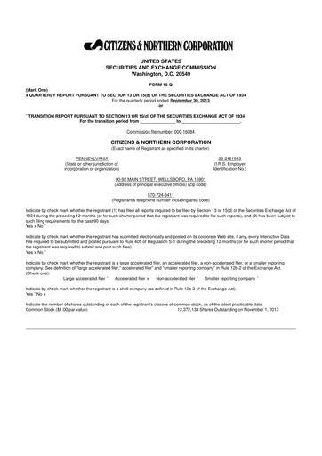 Miniature Citizens & Northern Corp 10-Q Rapport trimestriel 2013 