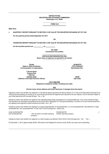 Thumbnail Protalix BioTherapeutics
 10-Q Quarterly Report FY 