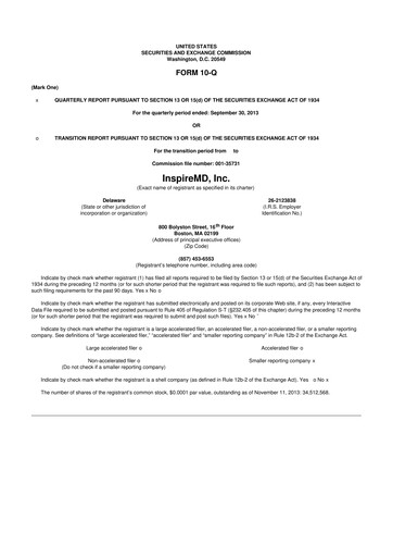 Thumbnail InspireMD 10-Q Quarterly Report FY2014 