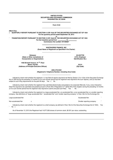 Thumbnail WhiteHorse Finance 10-Q Quarterly Report FY 