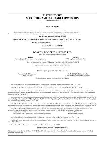 Thumbnail Beacon Roofing Supply 10-K Annual Report 2013